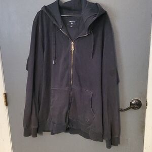 True Religion Black Lightweight Shirt Jacket with Hood